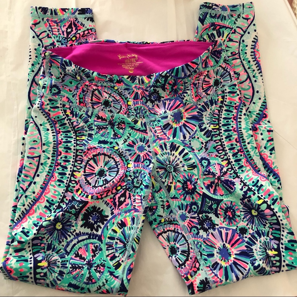 Lilly Pulitzer Luxletic leggings size Womens small blue green pink